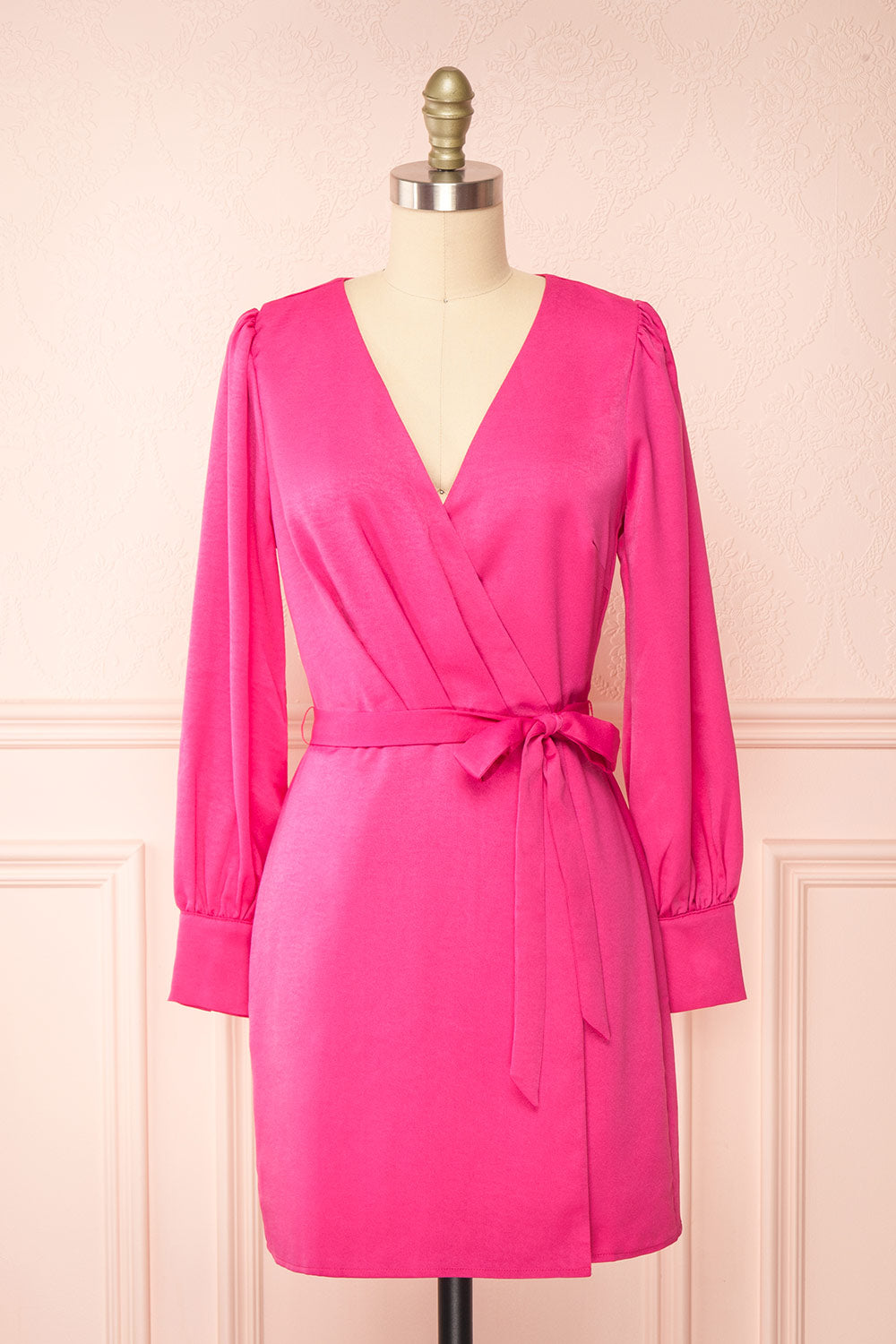 Sylvana Fuchsia Long Sleeve Cocktail Dress Boutique 1861