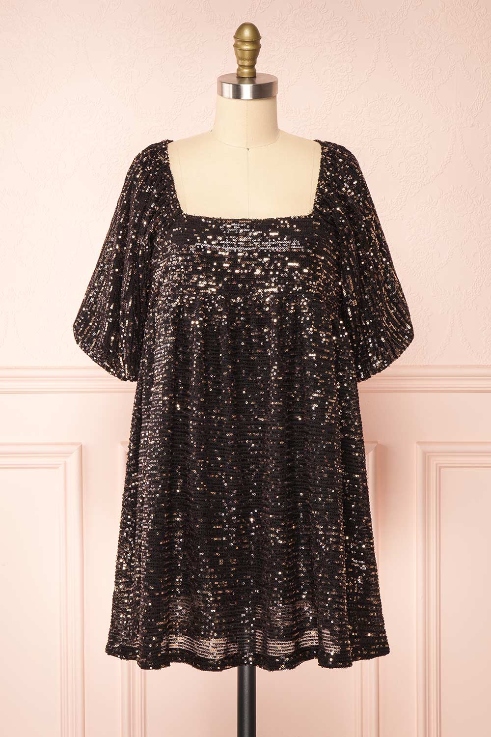 Sylvionne Low Back Sequin Babydoll Dress | Boutique 1861 front view