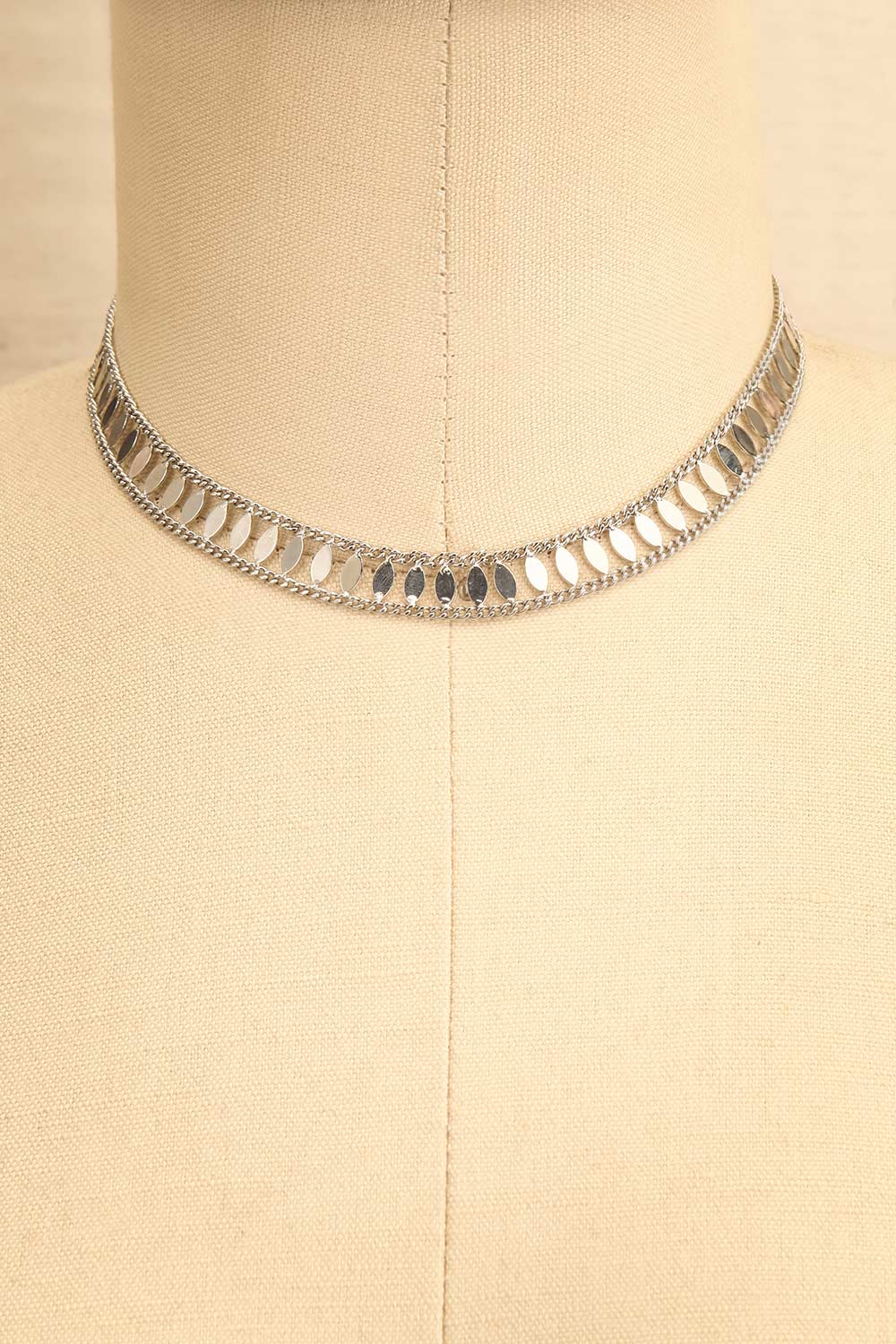 Tagga Silver Leaf Choker Necklace | La Petite Garçonne