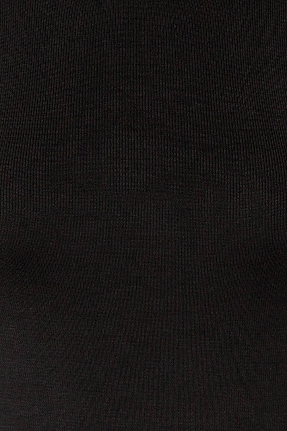 Tamsalu Black Mock Neck Tank Top | La petite garçonne fabric