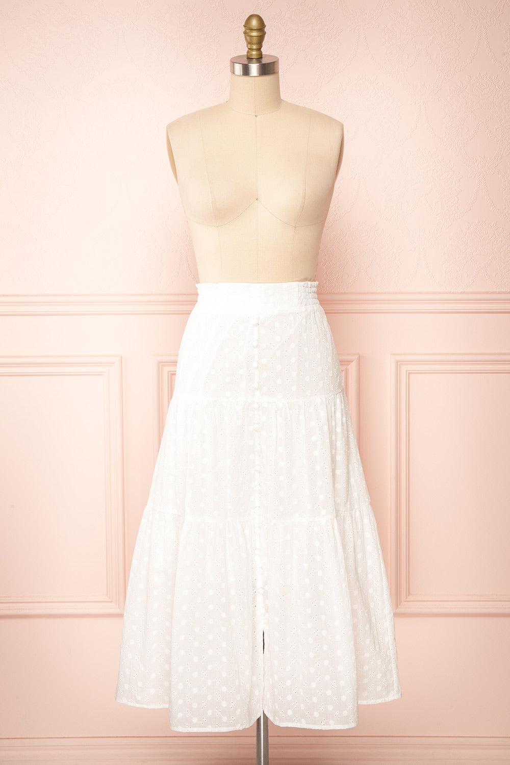 Teresinha Embroidered Midi Skirt | Boutique 1861 front view