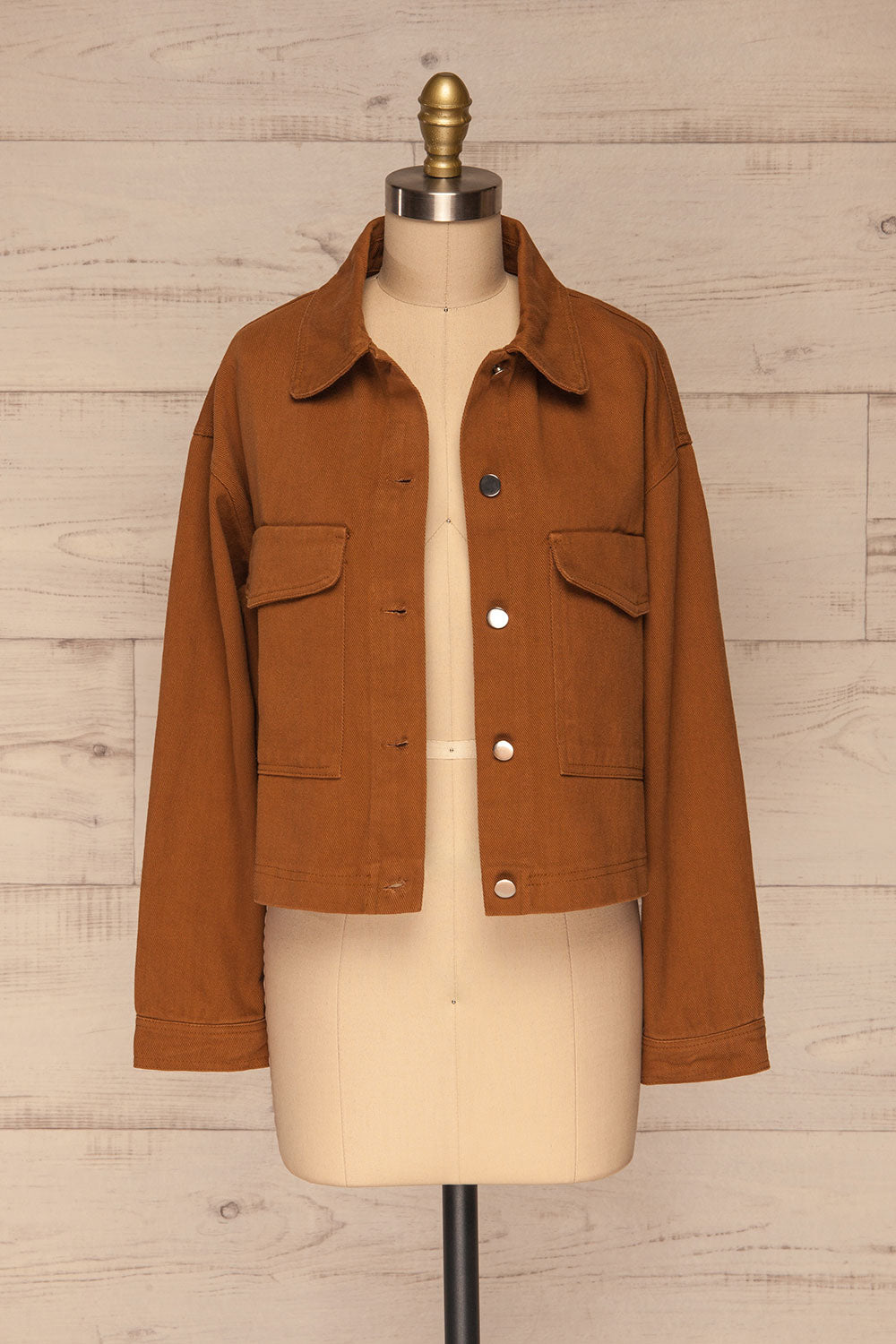 Ternopil Brown Trucker Jacket | Veste | La Petite Garçonne front view open