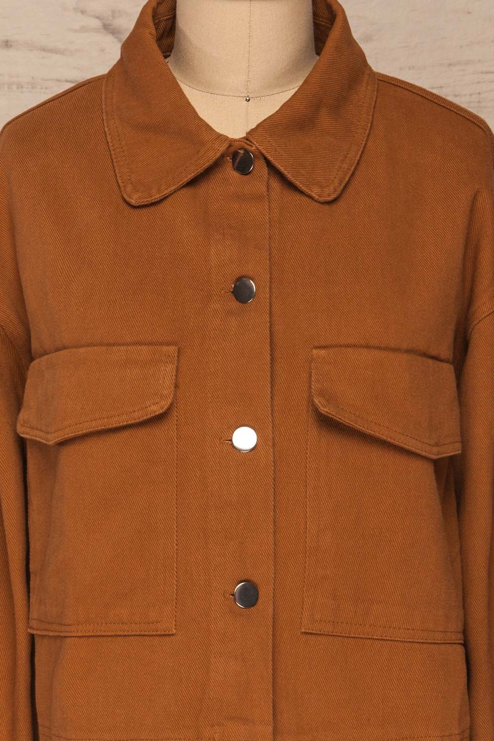 Ternopil Brown Trucker Jacket | Veste | La Petite Garçonne front close-up