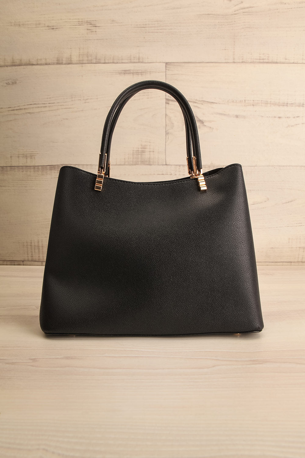 Tress Black Faux-Leather Crossbody Handbag | La petite garçonne front view