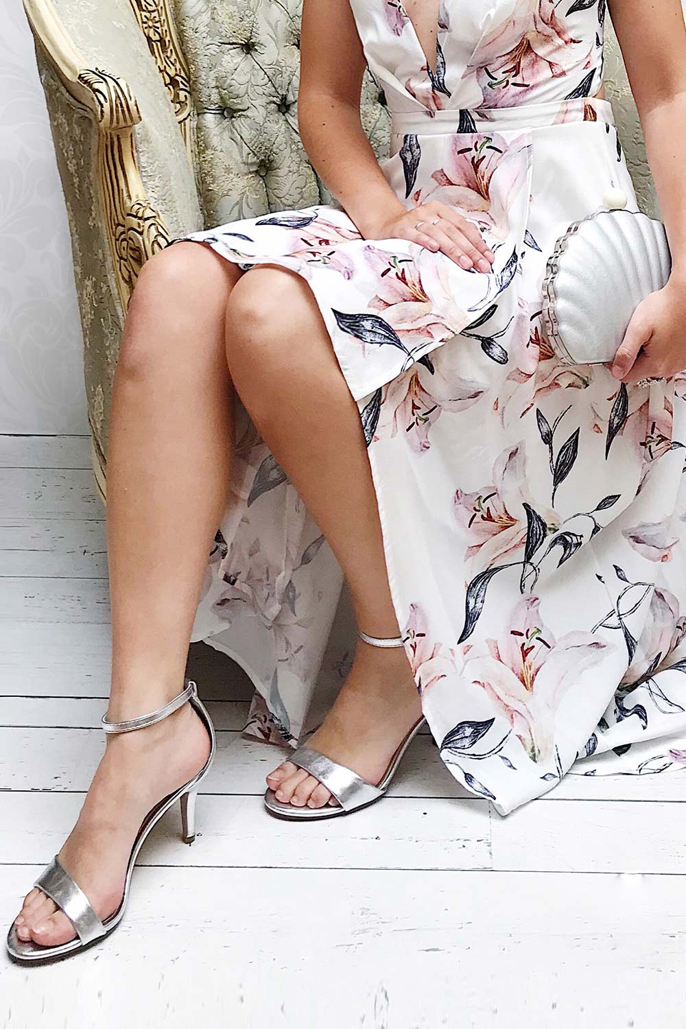 Testa Argent Shell Shaped Silver Faux Leather Clutch | Boutique 1861