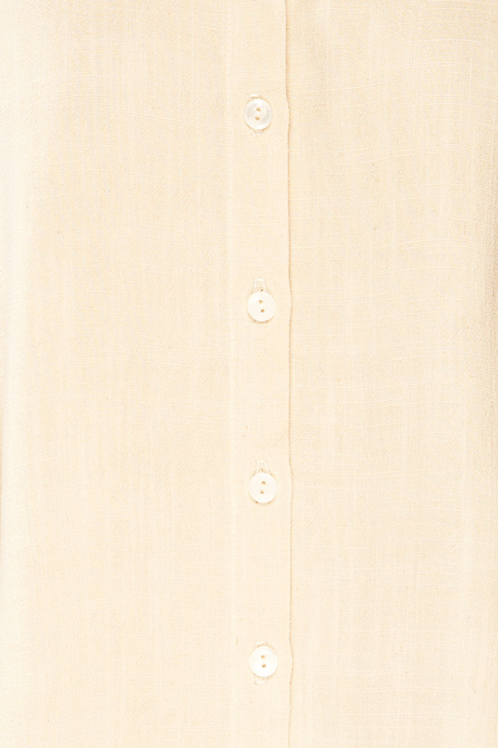 Thelma Beige Short Sleeves Button Up Shirt | La petite garçonne fabric