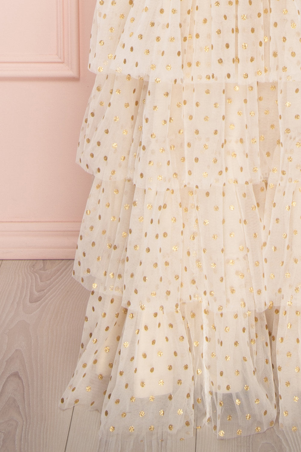 Thely | Robe Ivoire à Pois