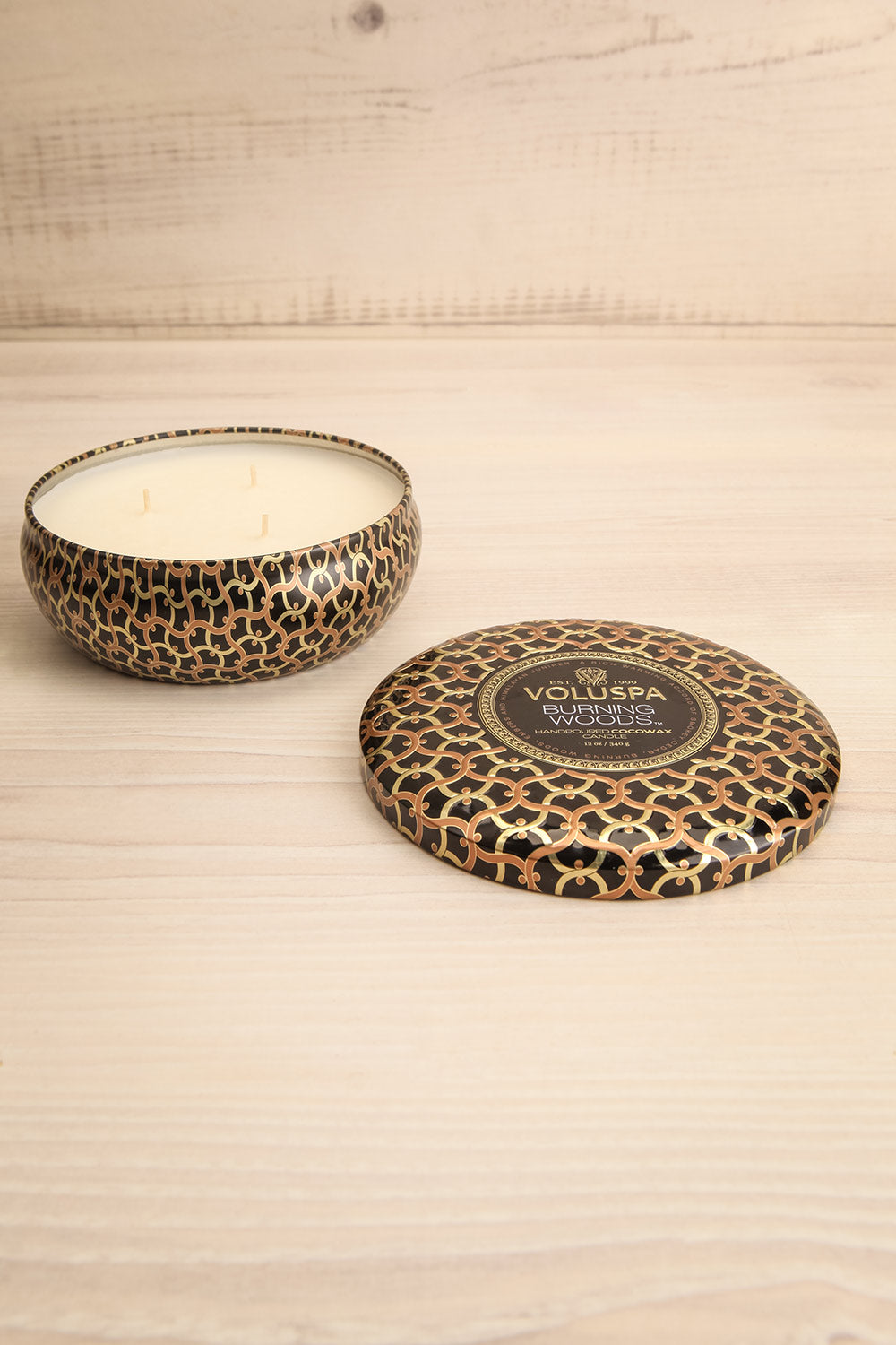 Tin Bowl Candle Burning Woods | Voluspa | La petite garçonne open
