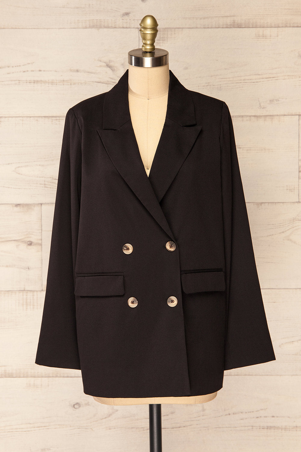 Toledo Black Oversized Blazer w/ Pockets | La petite garçonne front view