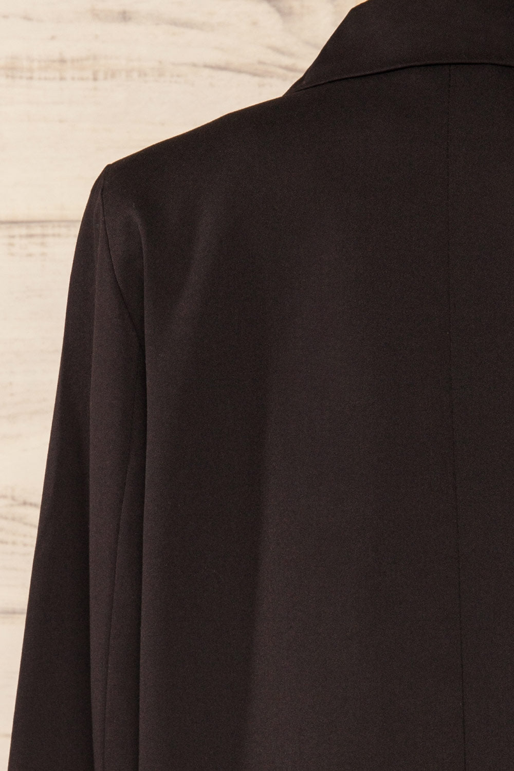 Toledo Black Oversized Blazer w/ Pockets | La petite garçonne back close-up