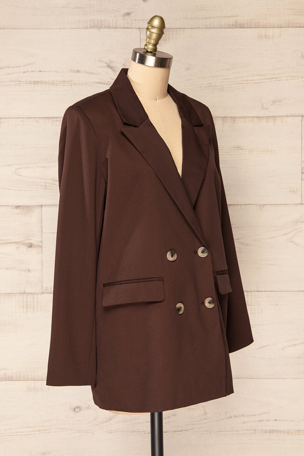 Toledo Brown | Oversized Blazer w/ Pockets side view