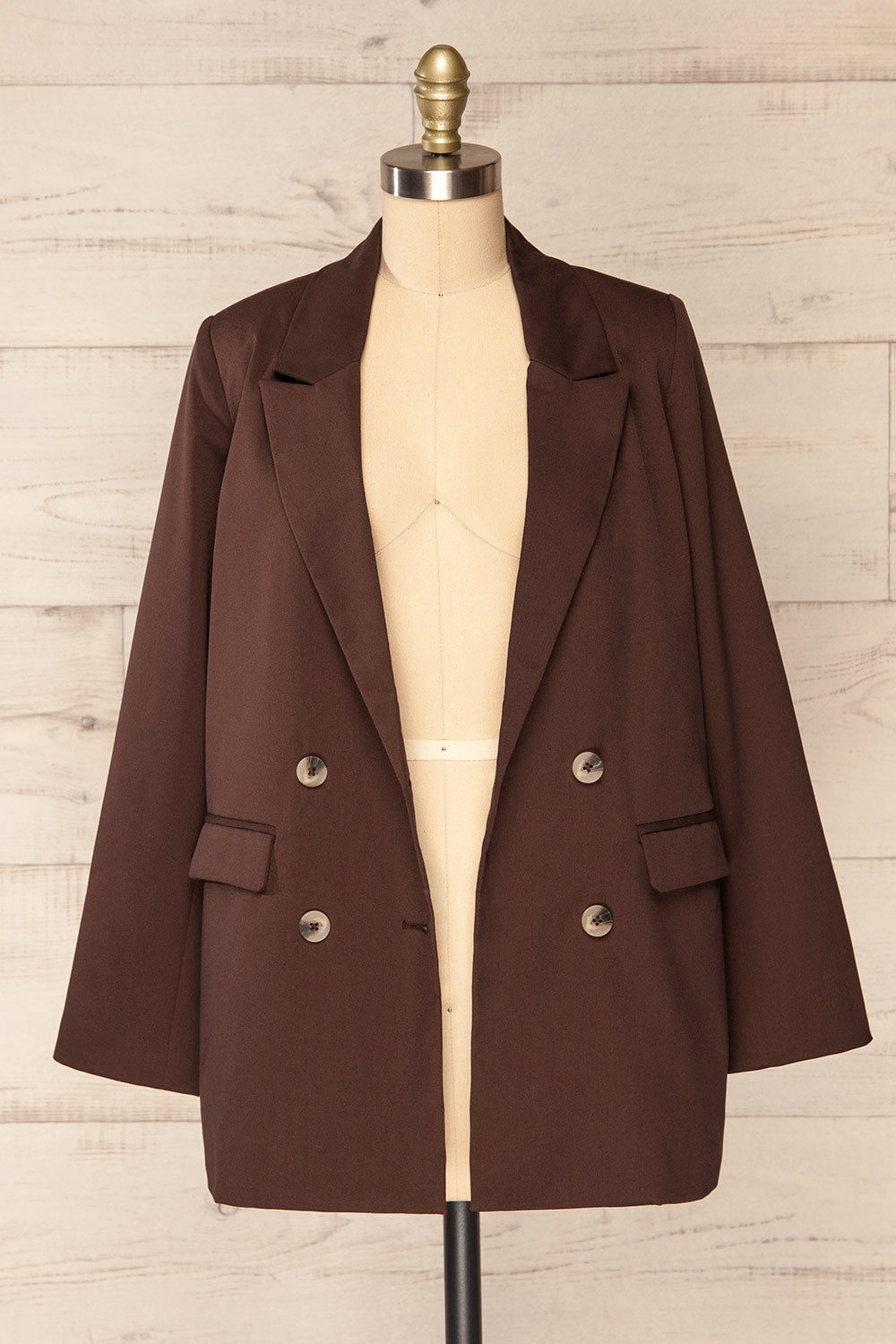 Toledo Brown | Oversized Blazer w/ Pockets open view