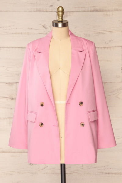Toledo Pink Oversized Blazer w/ Pockets | La petite garçonne open view
