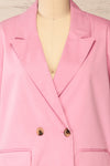 Toledo Pink Oversized Blazer w/ Pockets | La petite garçonne front close-up