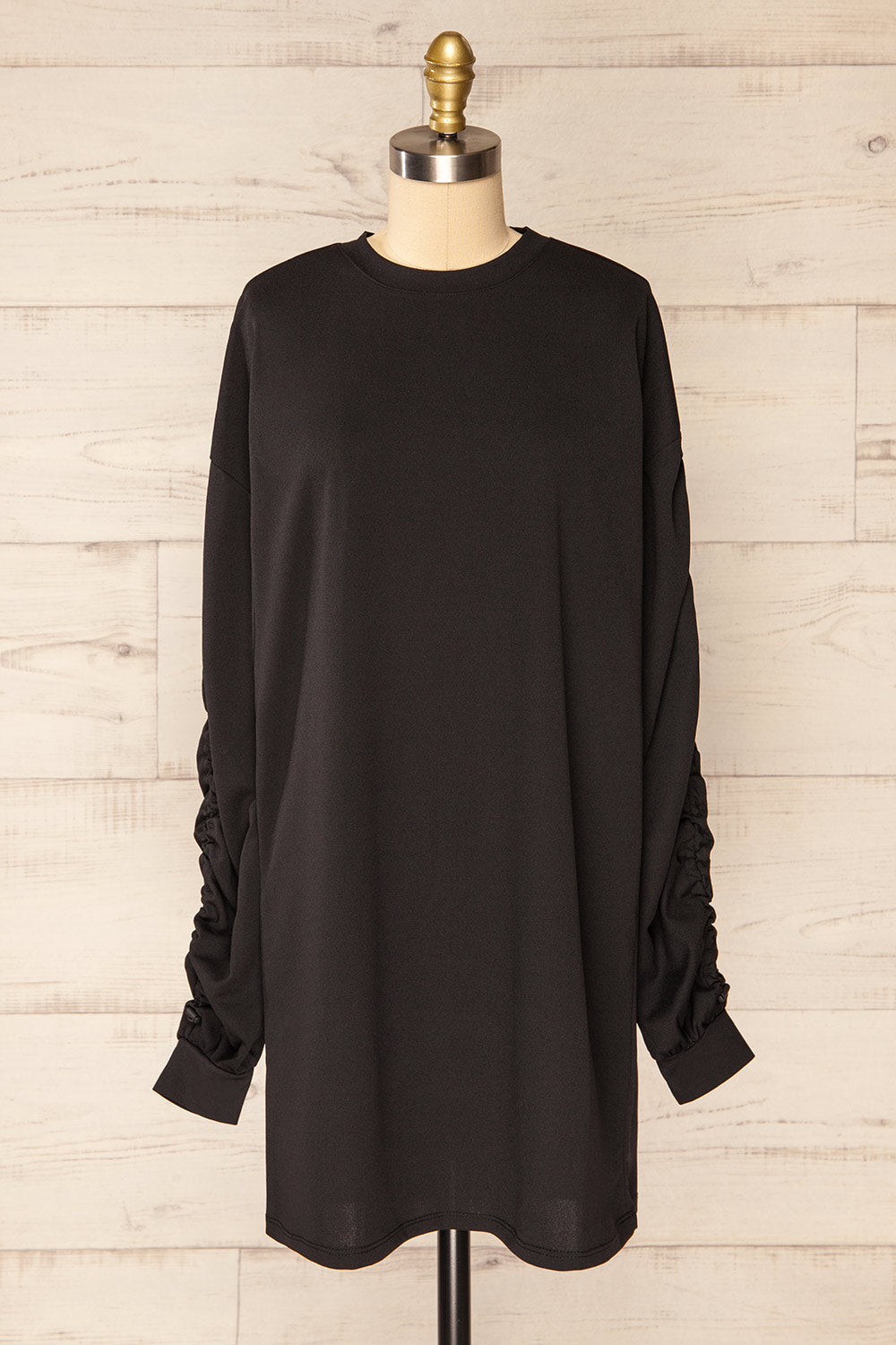 Torrejon Short Dress w/ Ruched Sleeves | La petite garçonne front view