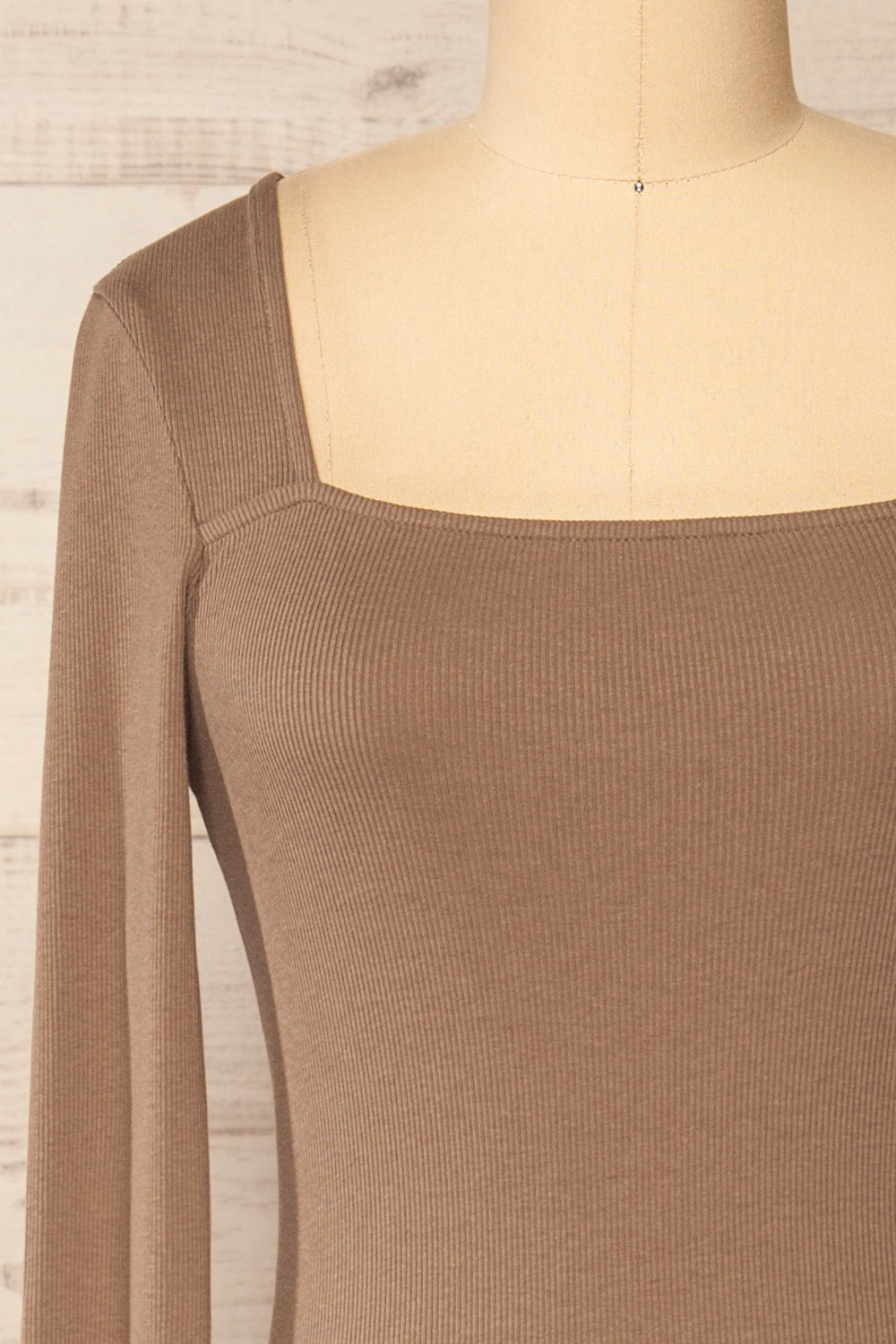 Torretta Ribbed Fitted Midi Dress | La petite garçonne front close-up