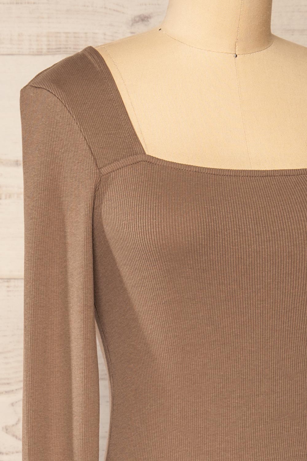 Torretta Ribbed Fitted Midi Dress | La petite garçonne side close-up
