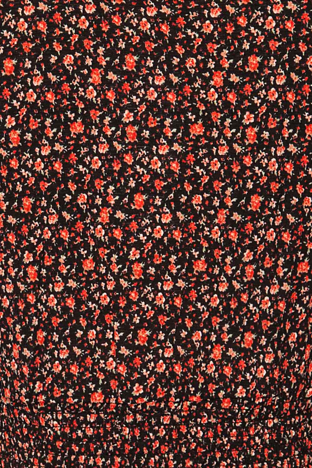 Torva Red Floral Short Sleeved Crop Top | La petite garçonne fabric