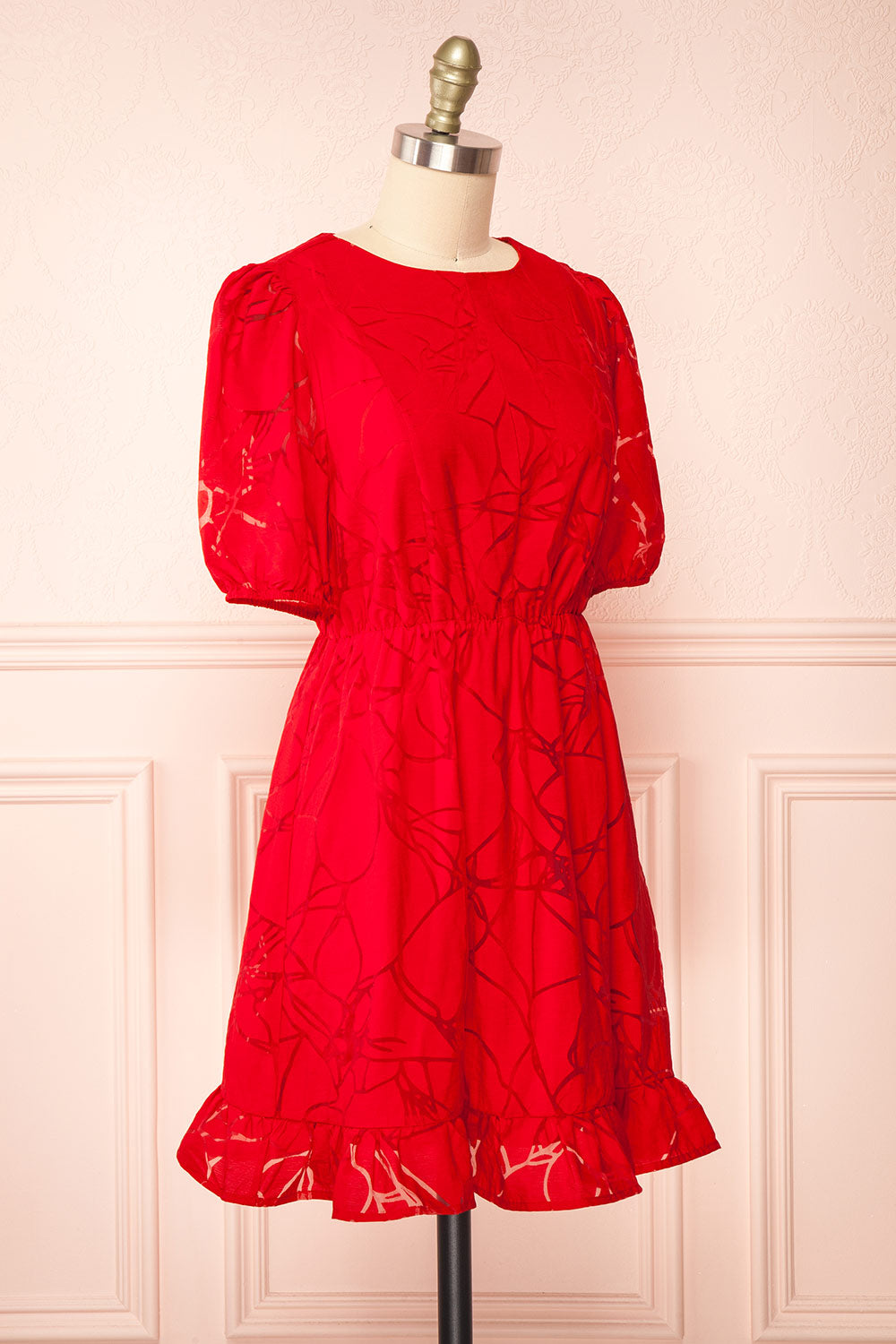 Tracy Short Red Dress w/ Heart Shaped Open Back | Boutique 1861 side view