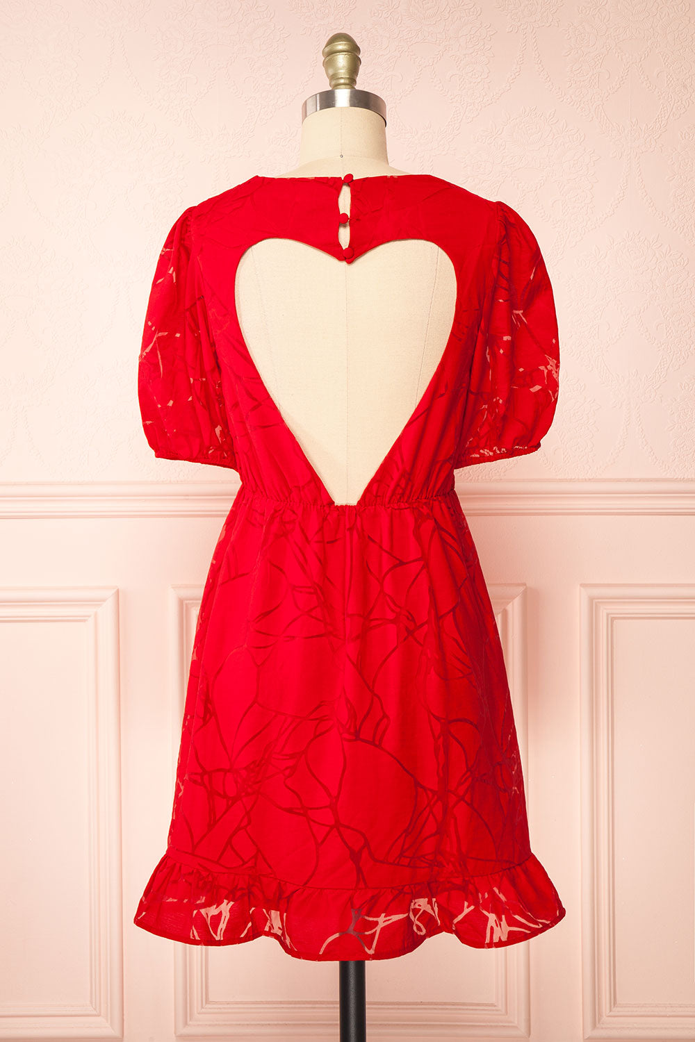 Tracy Short Red Dress w/ Heart Shaped Open Back | Boutique 1861