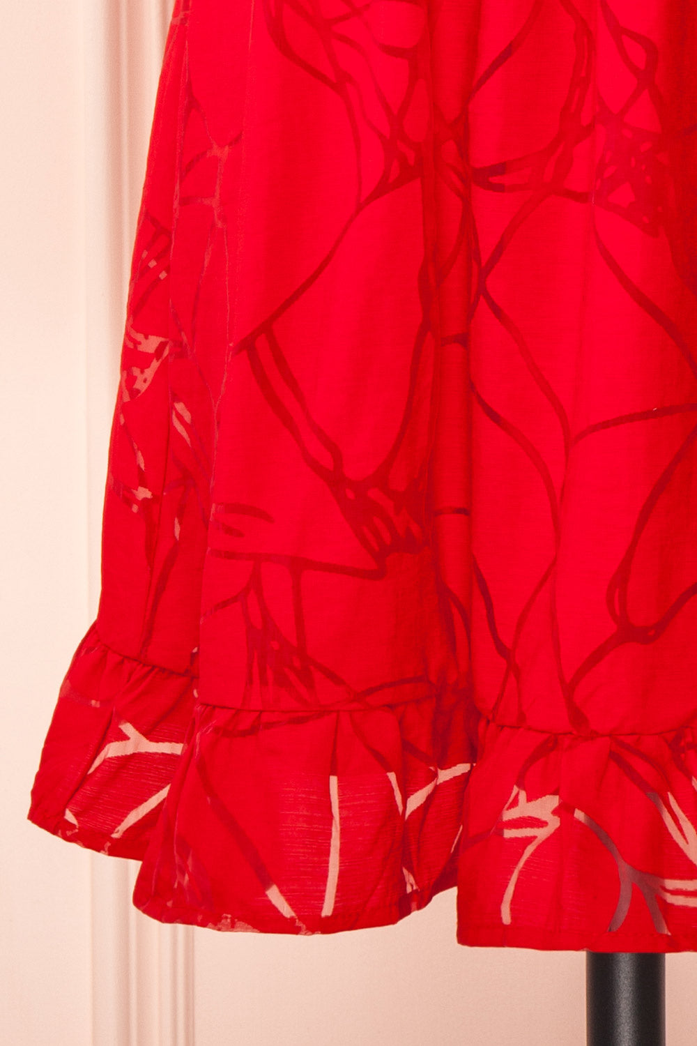 Tracy Short Red Dress w/ Heart Shaped Open Back | Boutique 1861 bottom