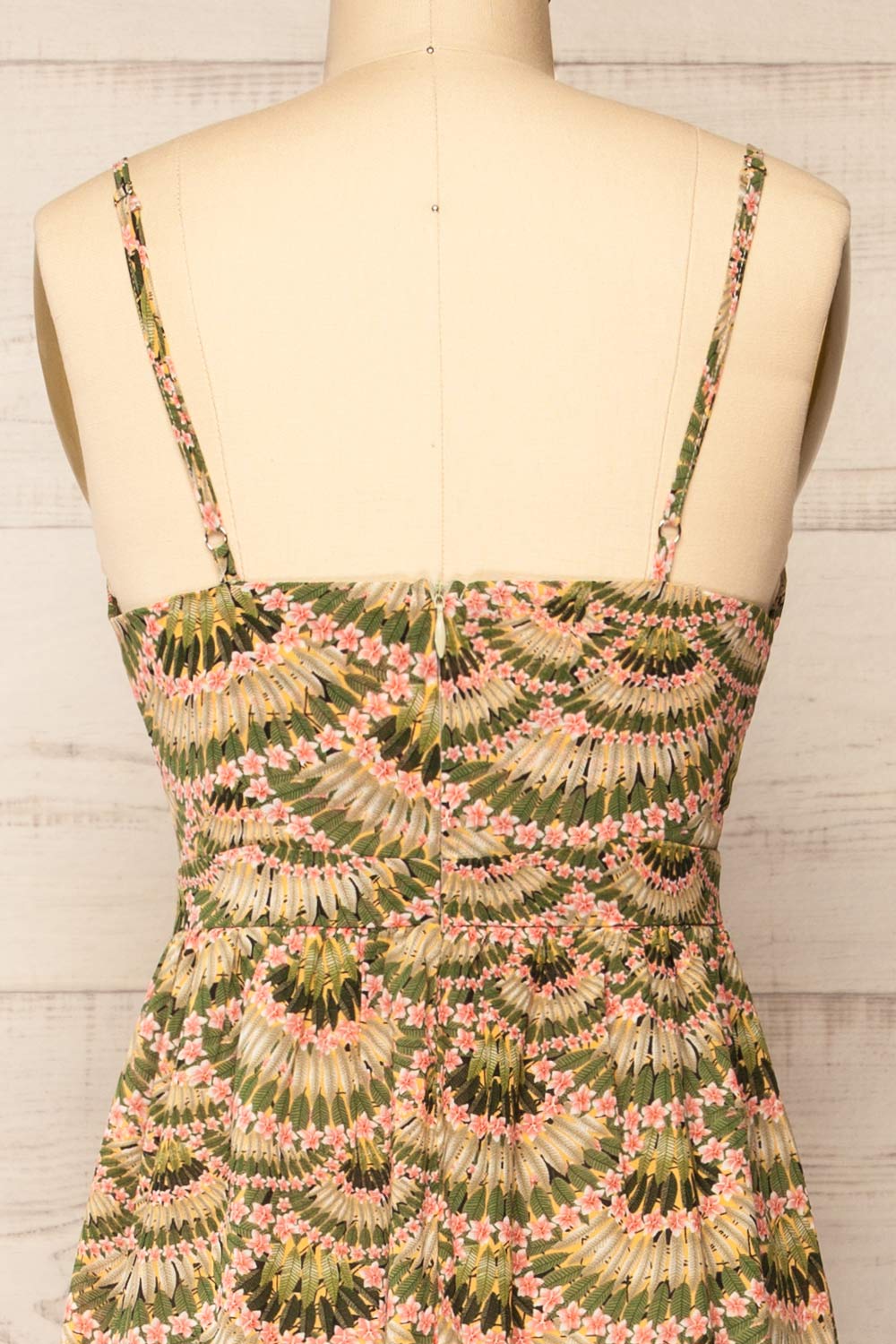 Trapanice Floral Patterned V-Neck Midi Dress | La petite garçonne back close-up