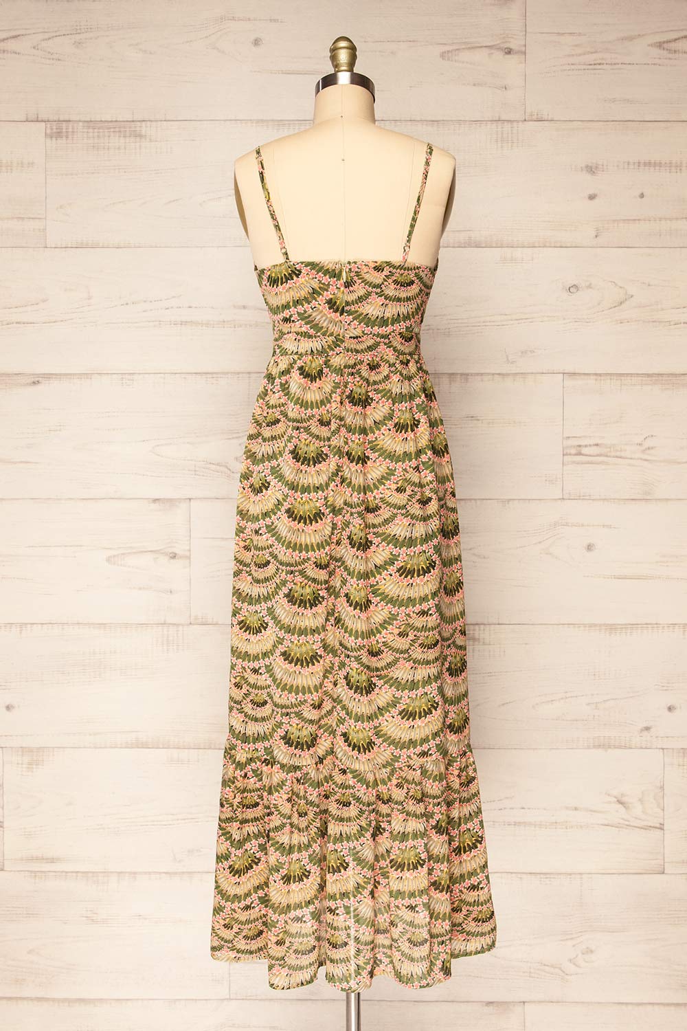 Trapanice Floral Patterned V-Neck Midi Dress | La petite garçonne back view