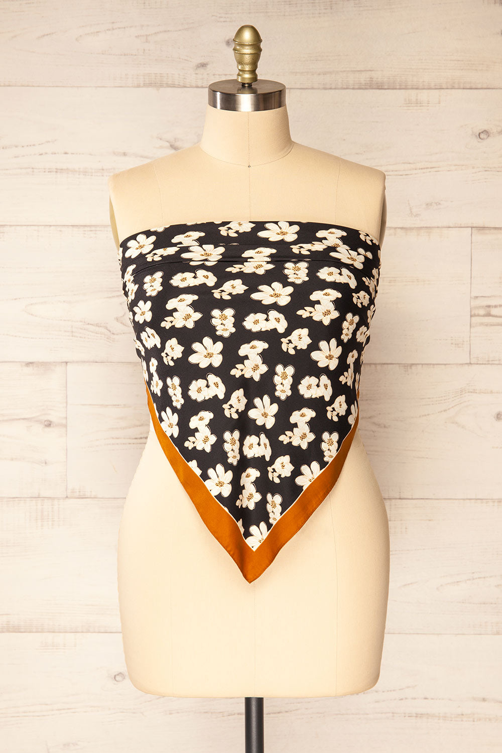 Trelleborg Navy Floral Satin Scarf | La petite garçonne top plus size