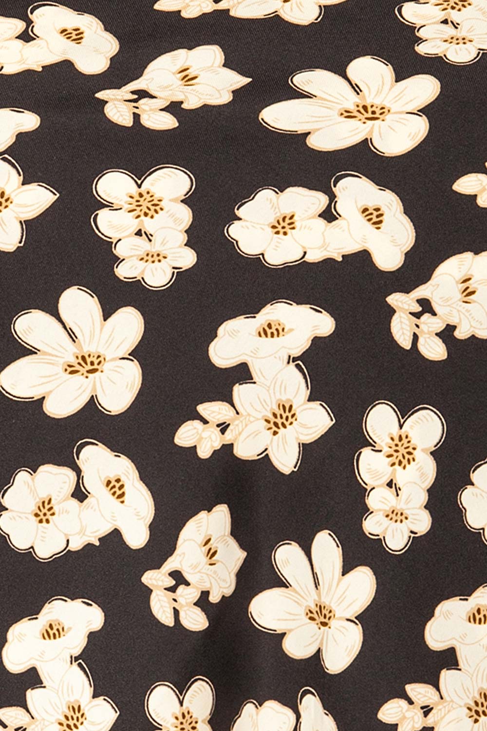 Trelleborg Navy Floral Satin Scarf | La petite garçonne fabric