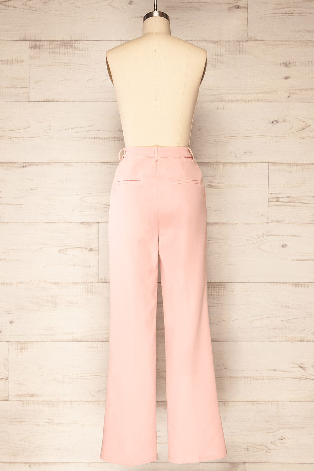 Turbine Pink Solid Stitch Straight Leg Trousers | La petite garçonne back view