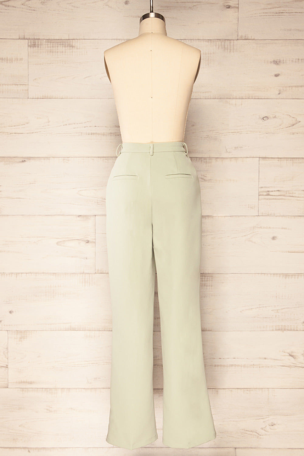 Turbine Sage Solid Stitch Straight Leg Trousers | La petite garçonne back view