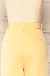 Turbine Yellow Solid Stitch Straight Leg Trousers | La petite garçonneback close up