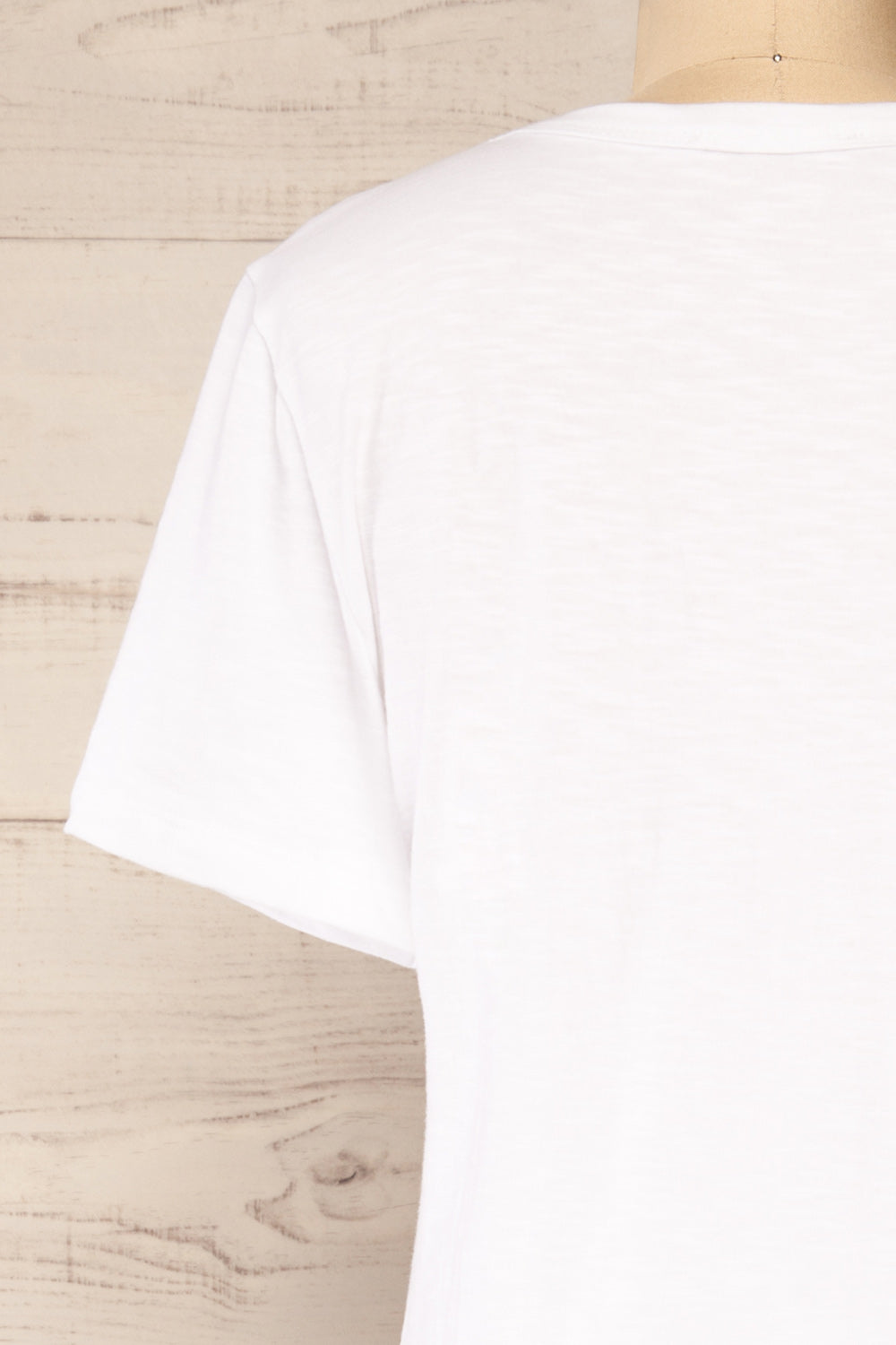 Turku White T-Shirt Dress with Frills | La petite garçonne back close-up