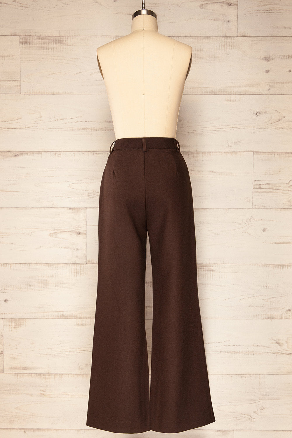 Urtige Brown High-Waisted Wide Leg Pants | La petite garçonne back view