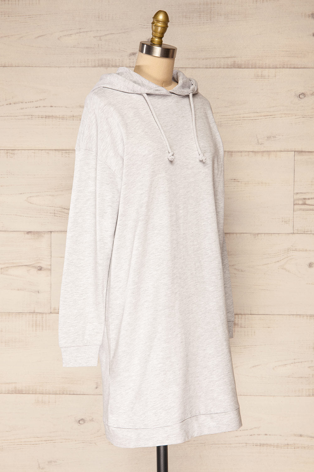 Utrec Grey Long Sleeve Hooded Dress | La petite garçonne side view