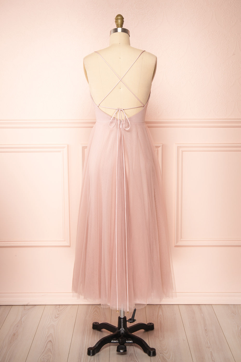 Valerie A-Line Tulle Midi Dress | Boutique 1861 back view