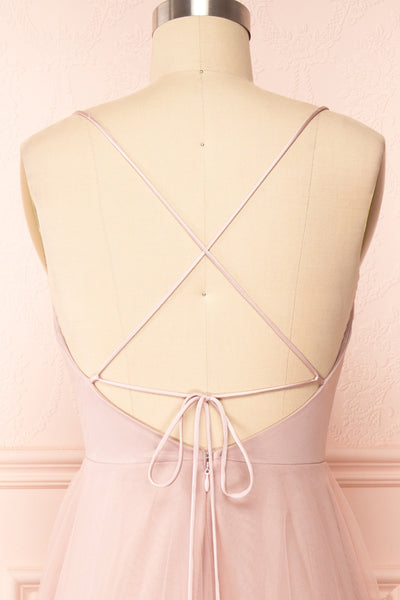 Valerie A-Line Tulle Midi Dress | Boutique 1861 back close up