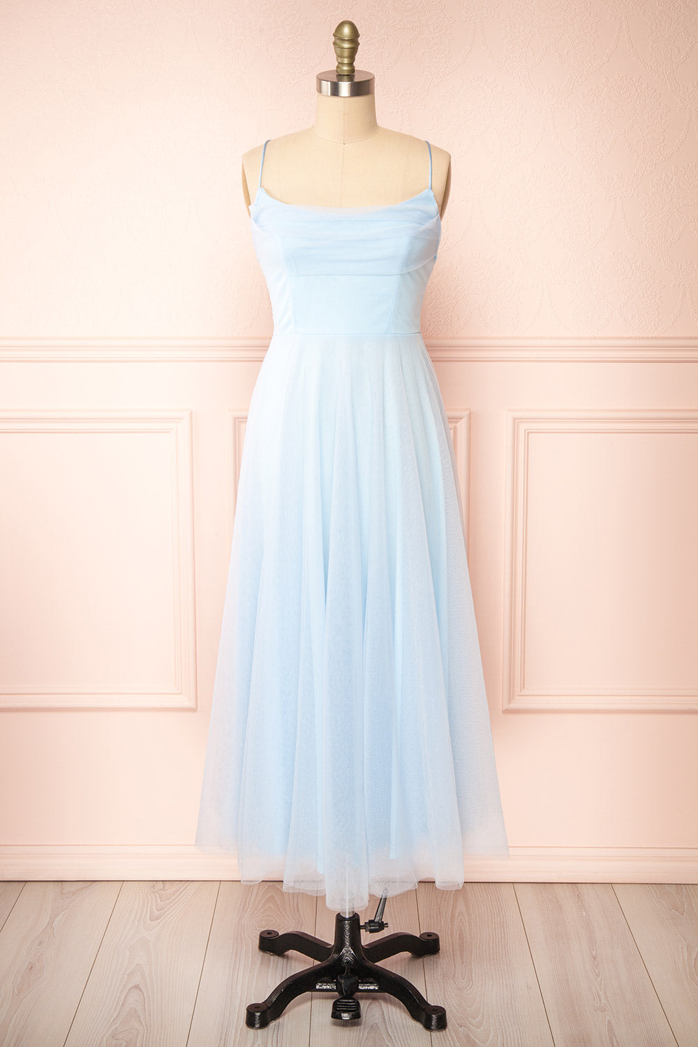 Valerie Blue A-Line Tulle Midi Dress | Boutique 1861 Valerie Blue A-Line Tulle Midi Dress | Boutique 1861