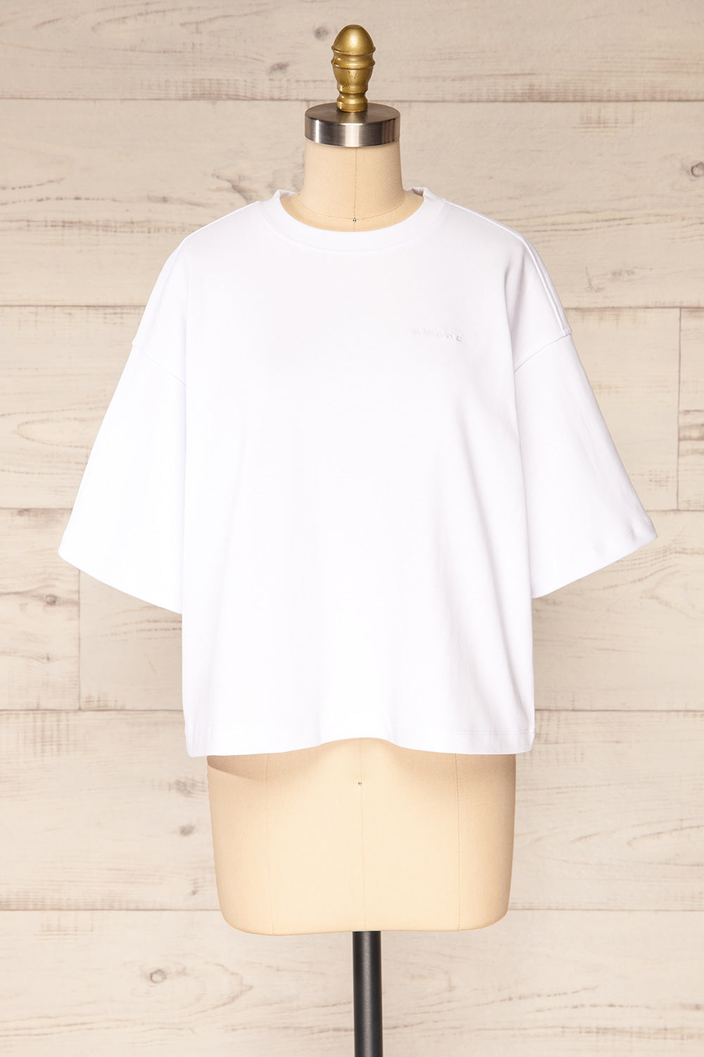 Valpacos White Organic Cotton Crop Top | La petite garçonne front view