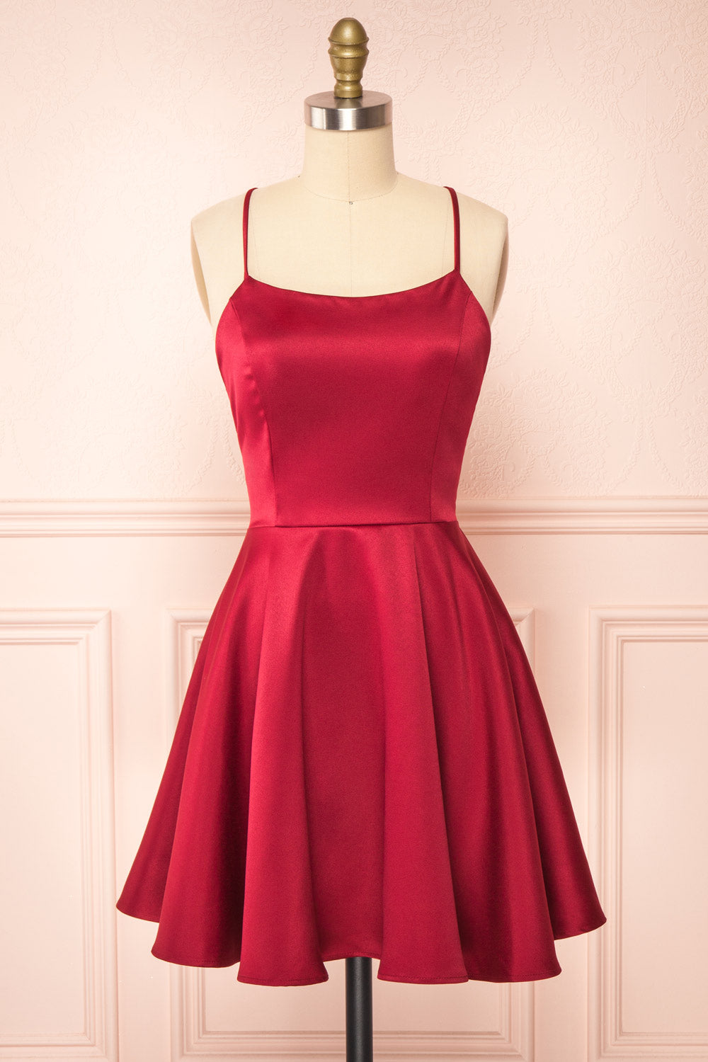 Vanessa Burgundy | Short Satin Dress Vanessa Burgundy | Short Satin Dress