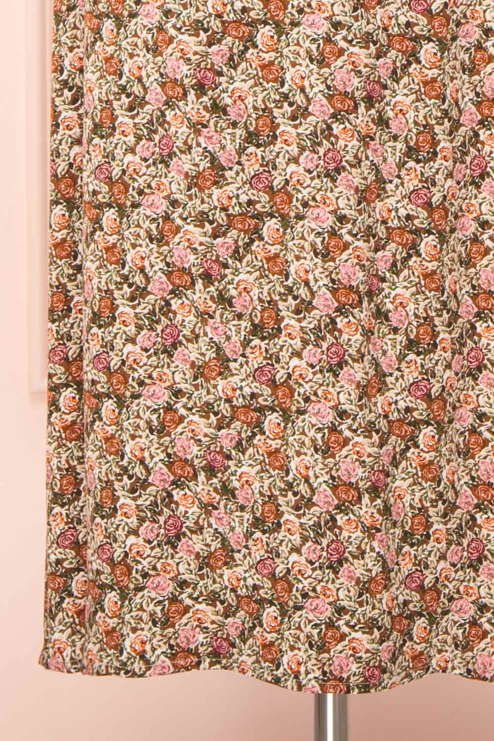 Vania Brown Floral Patterned Wrap Midi Skirt | Boutique 1861 bottom