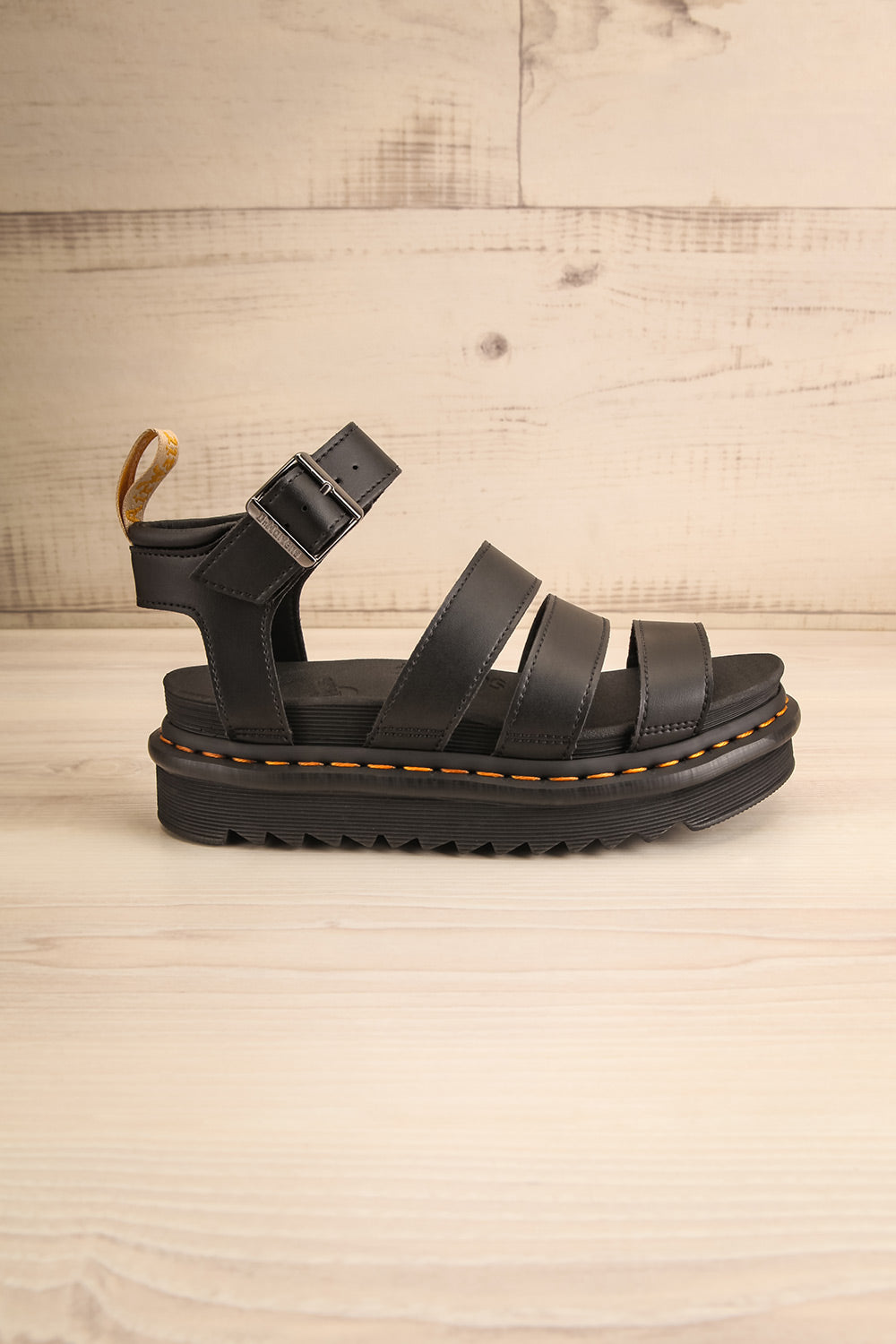 Vegan Blaire Black Gladiator Sandals Dr. Martens | La petite garçonne side view