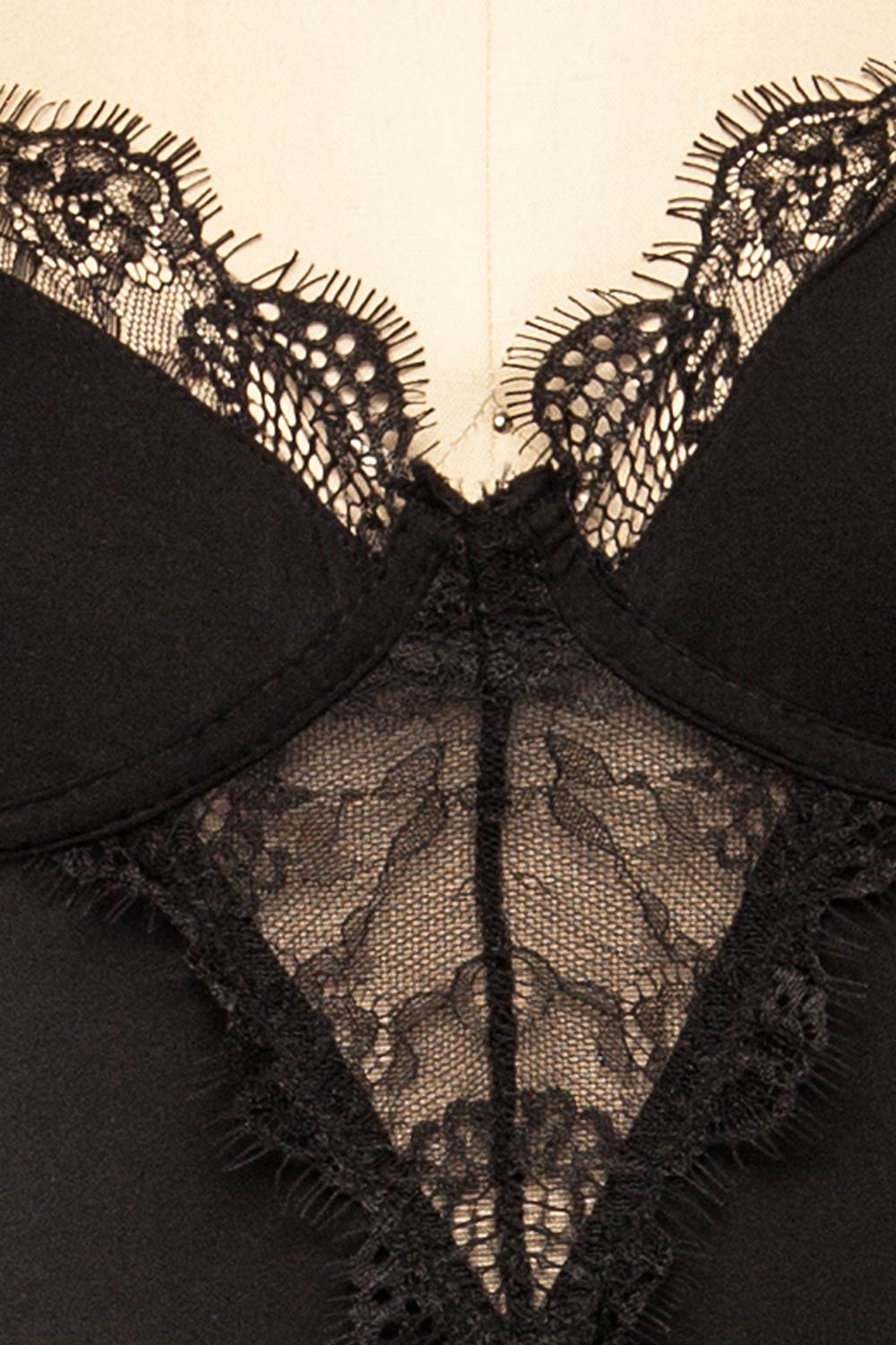 Velika Black Lace Lingerie Bodysuit | La petite garçonne fabric 