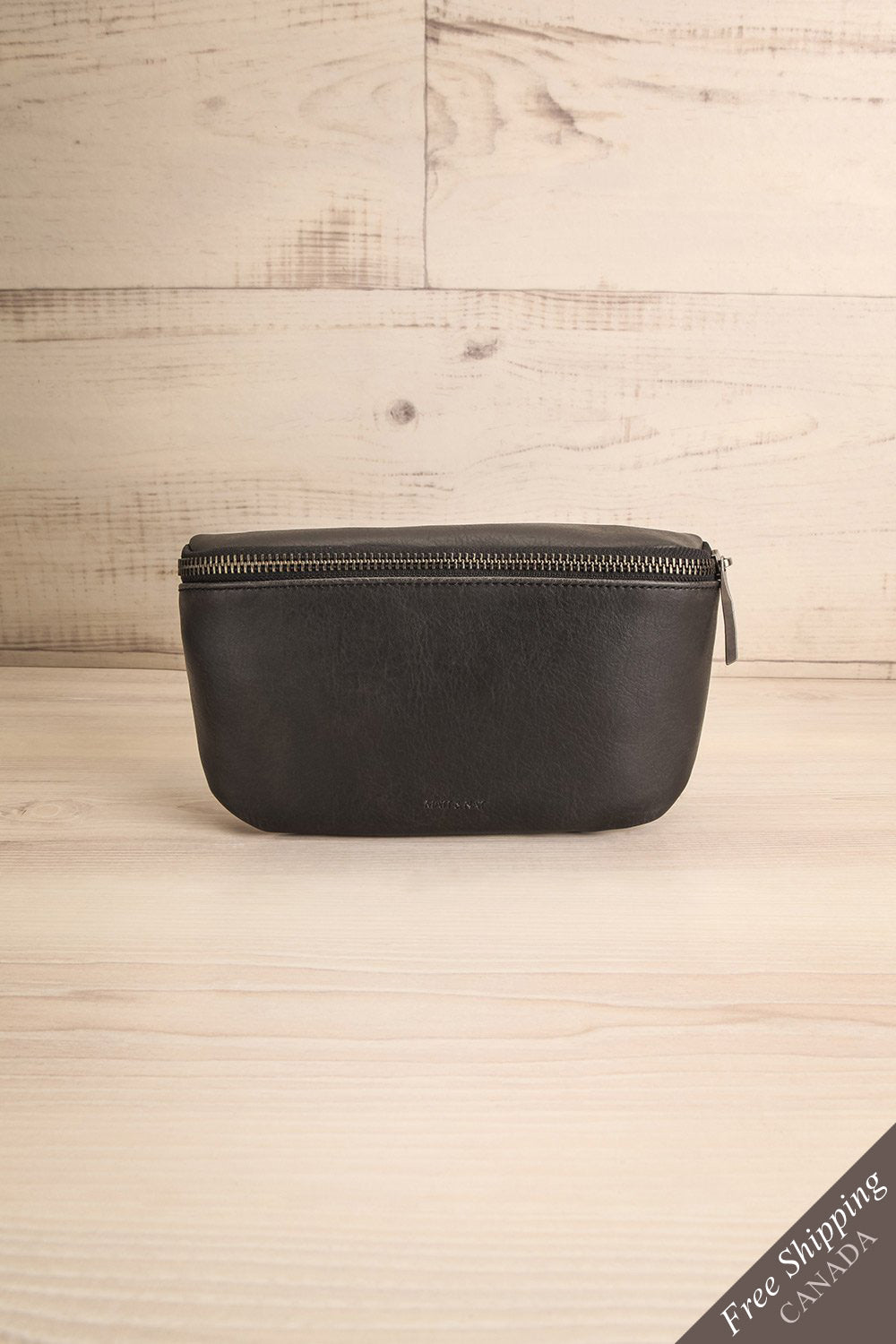 Viely Black Vegan Leather Fanny Pack | La Petite Garçonne front view