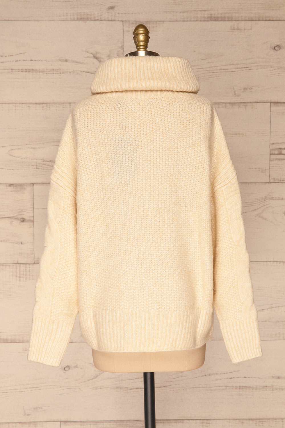 Vigo Ivory Turtleneck Knit Sweater | La petite garçonne back view