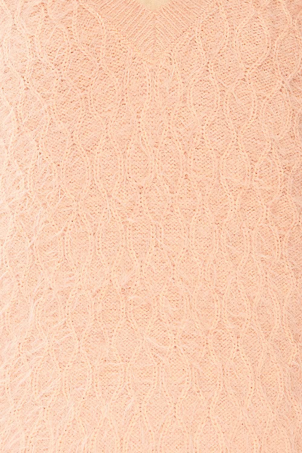 Vinitsa Blush Fuzzy V-Neck Sweater | La petite garçonne fabric
