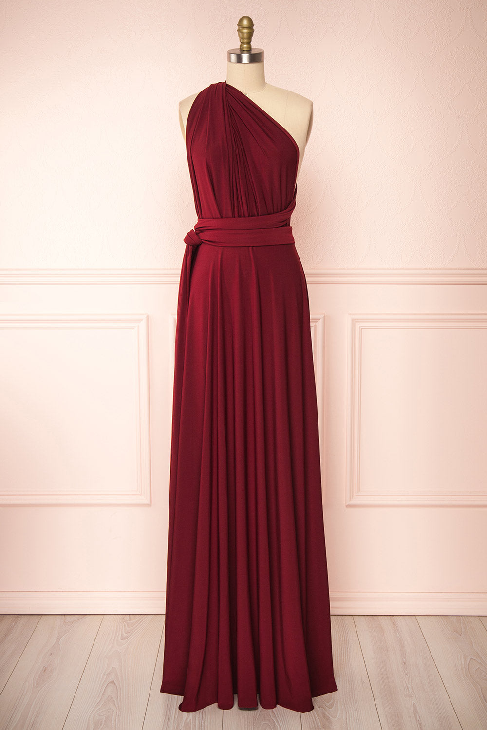 Violaine Burgundy Convertible Maxi Dress Boutique 1861