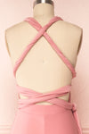 Violaine Dusty Pink Convertible Maxi Dress | Boutique 1861 back close up