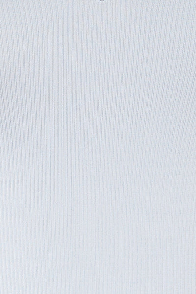 Volos Blue Ribbed Thin Strap Crop Top | La petite garçonne  fabric