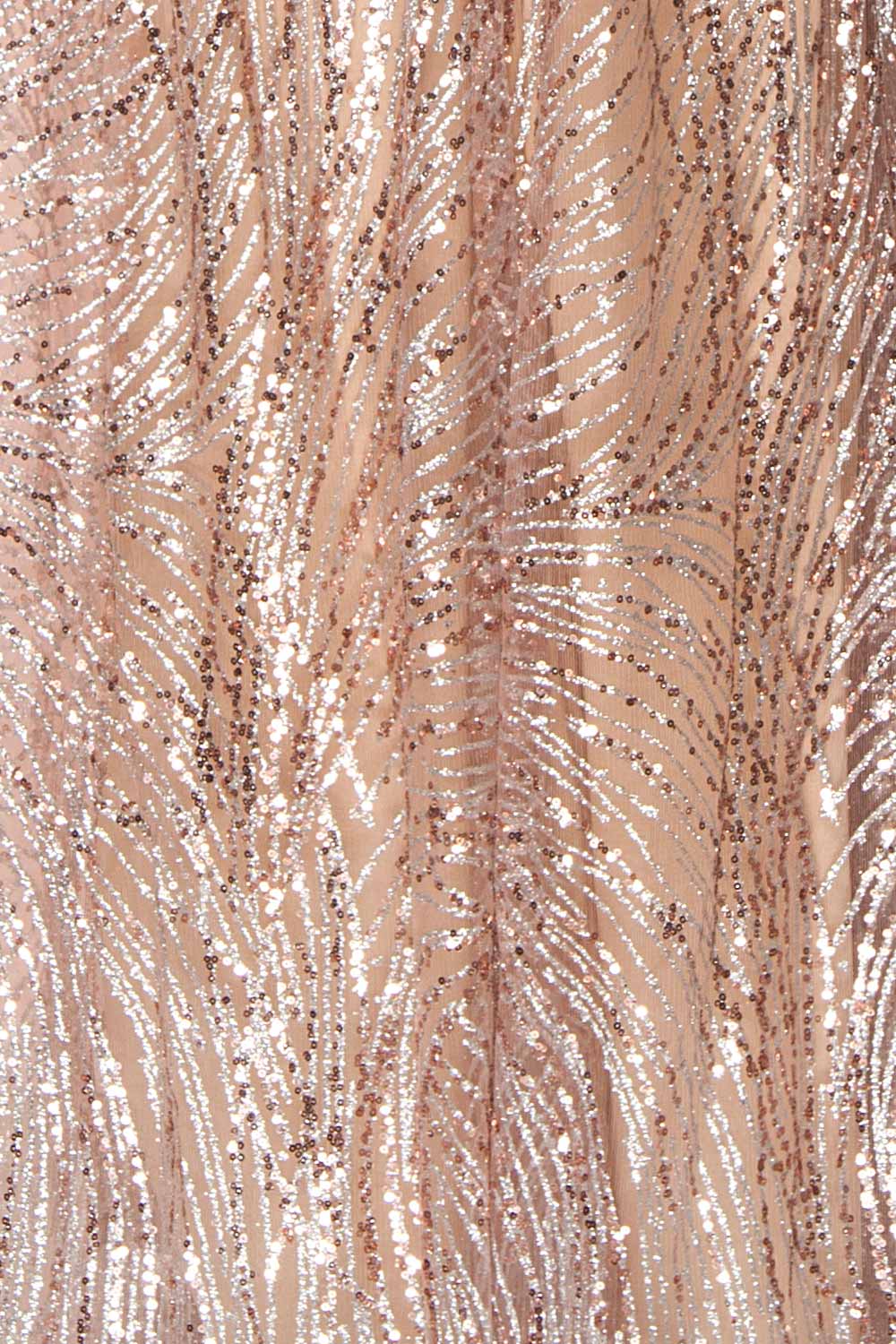 Waneta Glittery Beige Dress | Robe Beige | Boutique 1861 fabric detail
